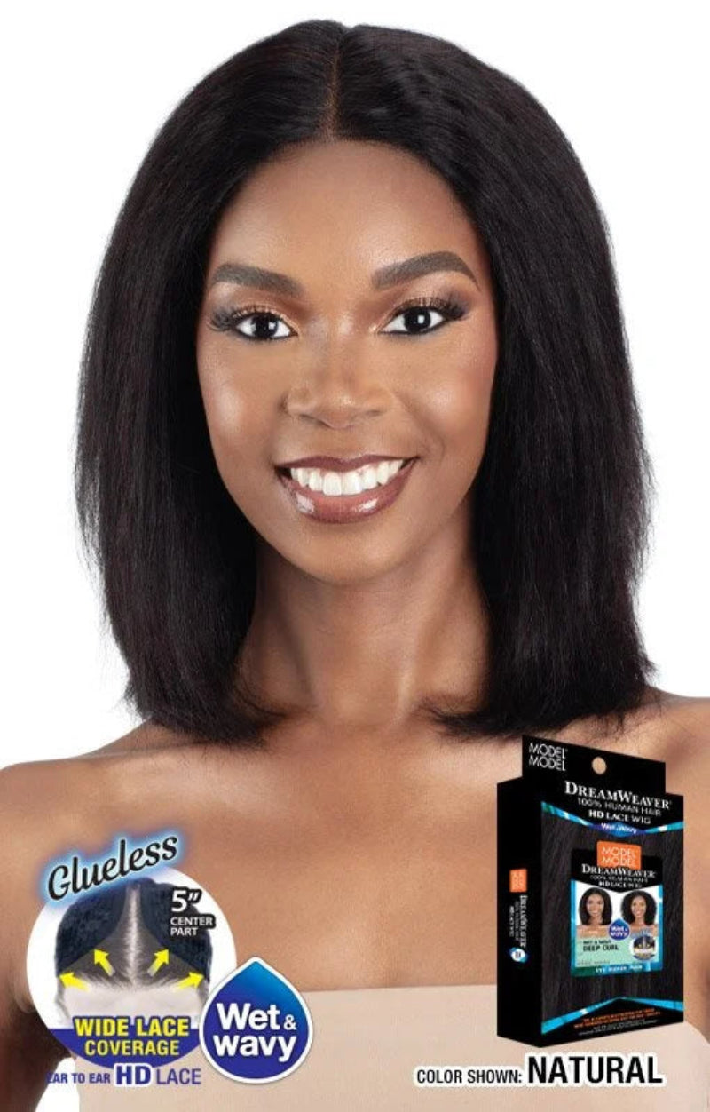 Model Model Dream Weaver 100% Human Hair Glueless HD 5" Deep Lace Part Wig WET & WAVY DEEP CURL