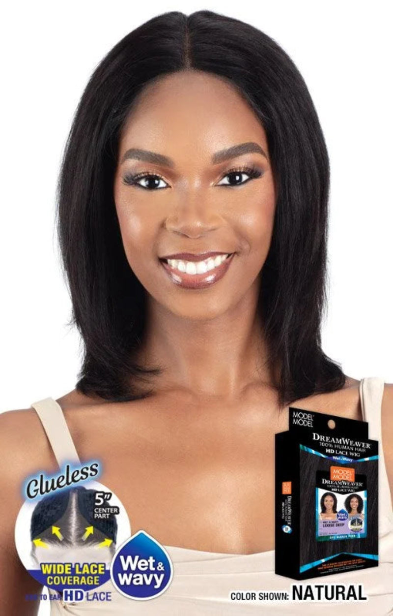 Model Model Dream Weaver 100% Human Hair Glueless HD 5" Deep Lace Part Wig WET & WAVY LOOSE DEEP