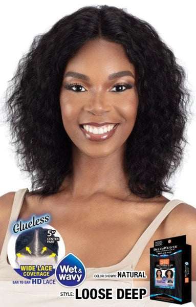 Model Model Dream Weaver 100% Human Hair Glueless HD 5" Deep Lace Part Wig WET & WAVY LOOSE DEEP