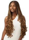 Outre Glueless Synthetic Hand-Tied Pre-Braided 13X4 HD Lace Front Wig FRENCH CURL BOX BRAID 32"