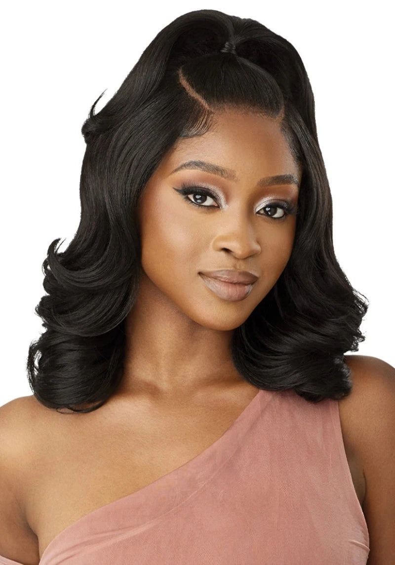 Outre Human 100% Hair Blend 5X5 Lace Closure Wig BODY WAVE 16"