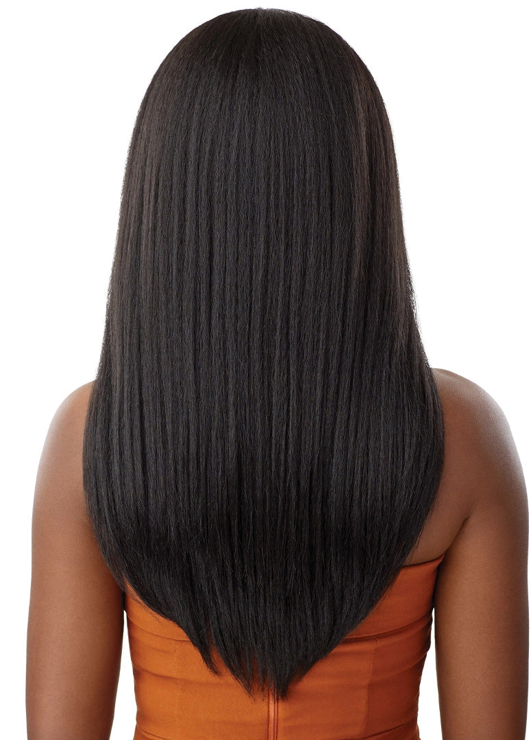 Outre Human 100% Hair Blend 5X5 Lace Closure Wig KINKY STRAIGHT 24"