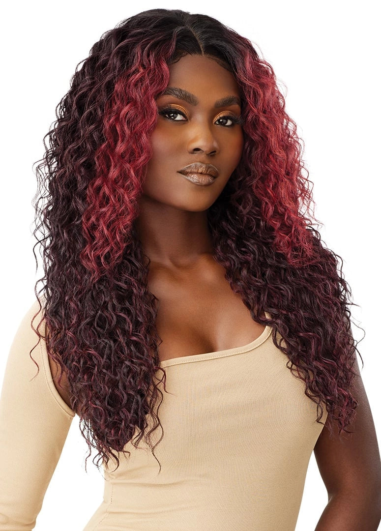 Outre Human 100% Hair Blend 5X5 Lace Closure Wig MALAYSIAN DEEP 26