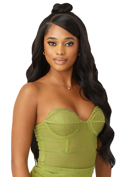 Outre Glueless 100% Human Hair Blend 6x5 Pre-Cut Lace Closure Wig LOOSE BODY 26"