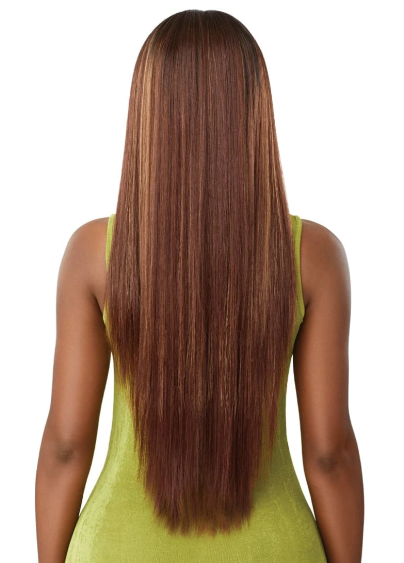 Outre Glueless 6x5 Pre-Cut Lace Closure Wig 100% Human Hair Blend SLEEK YAKI 30"