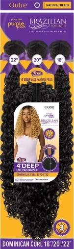 Outre Purple Pack Brazilian Boutique Human Hair Blend Weave DOMINICAN CURL
