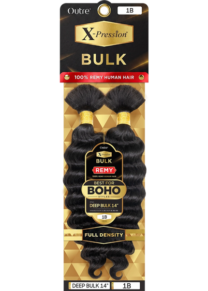 Outre X-Pression Bulk Remy Human Hair Braiding HUMAN BULK REMY DEEP BULK 14"