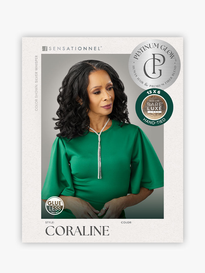 Sensationnel Bare Lace Platinum Glow Glueless 13x6 Lace Frontal Wig CORALINE
