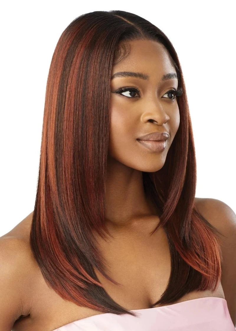 Outre Airtied Glueless Human Hair Blend 13x6 HD Lace Front 100% Fully Hand-Tied Wig SLEEK YAKI 20"