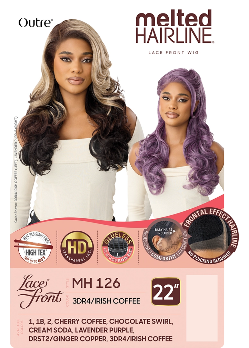Outre Melted Hairline Glueless HD Deep Lace Side Part Front Wig MH 126