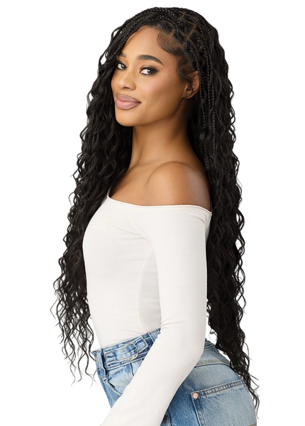Outre 100% Full Hand Tied Glueless HD Whole Lace Wig BOHO MERMAID BOX BRAID 32"