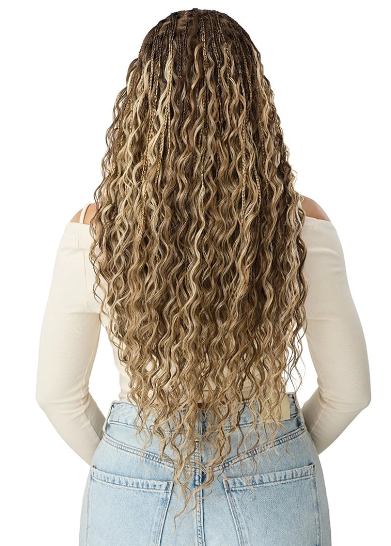 Outre 100% Full Hand Tied Glueless HD Whole Lace Wig BOHO MERMAID BOX BRAID 32"