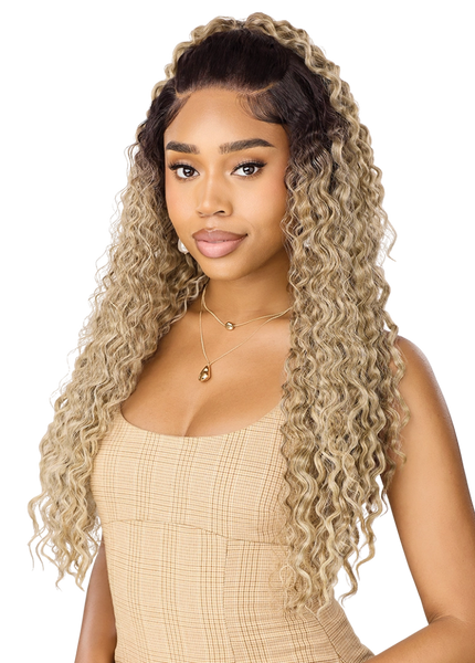 Outre Perfect Hairline Nueblend Human Hair Blend Glueless 13X6" Lace Front Wig PERUVIAN CURLS 26"