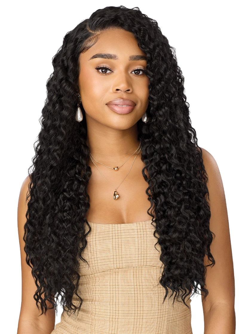 Outre Perfect Hairline Nueblend Human Hair Blend Glueless 13X6" Lace Front Wig PERUVIAN CURLS 26"