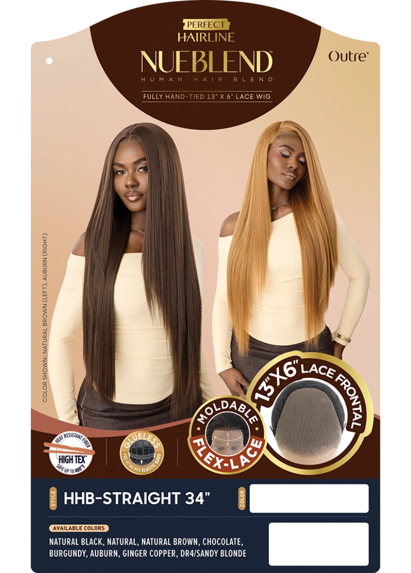 Outre Perfect Haiarline Nueblend Human Hair Blend Glueless Flex-Lace 13x6 Lace Frontal Wig STRAIGHT 34"