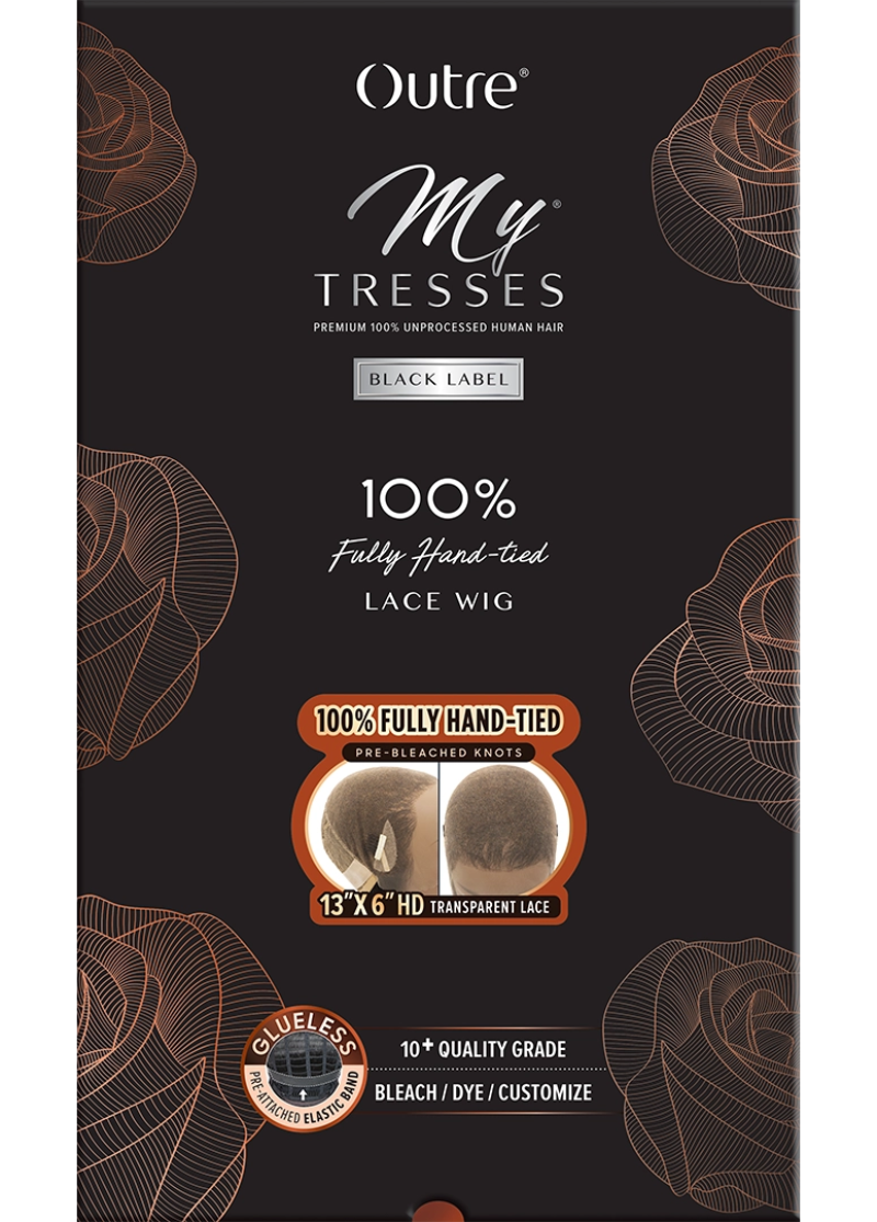 Outre My Tresses Black Label Glueless HD 13x6 Lace Frontal Wig 100% Unprocessed Human Hair FULLY HANDTIED VIRGIN STRAIGHT 10"