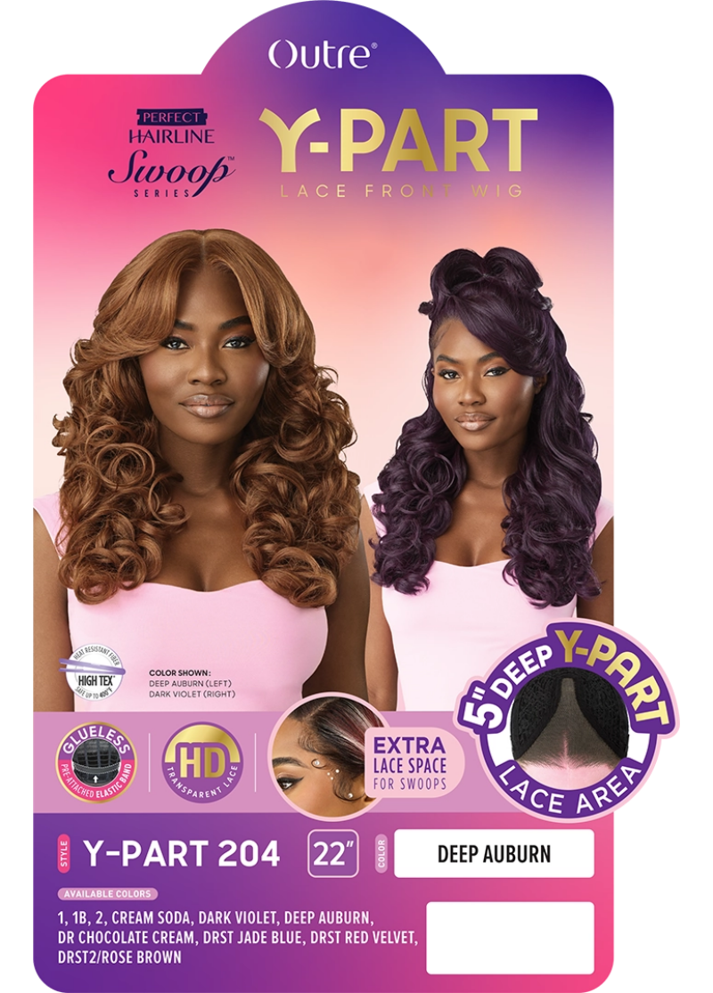 Outre Perfect Hairline Swoop Series Glueless 5" Deep Y-Part HD Lace Front Wig Y-PART 204