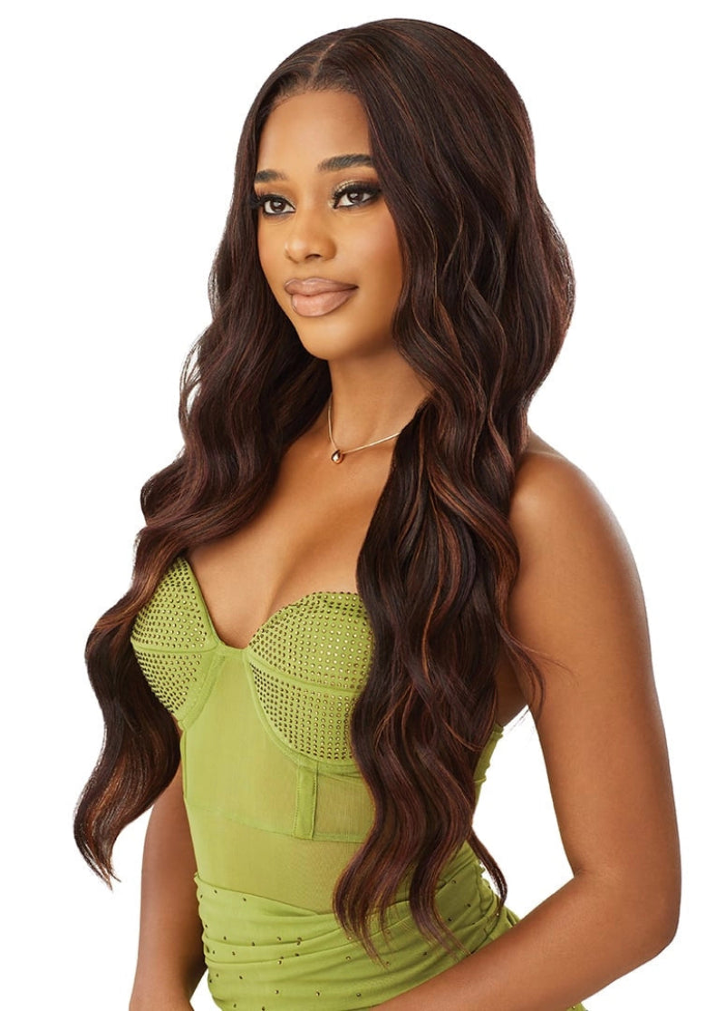 Outre Glueless 100% Human Hair Blend 6x5 Pre-Cut Lace Closure Wig LOOSE BODY 26"