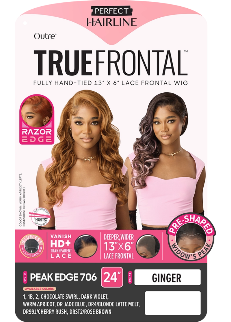 Outre Prefect Hairline True Frontal Glueless 13x6 HD Pre-Shaped Widow's Peak Lace Front Wig PEAK EDGE 706