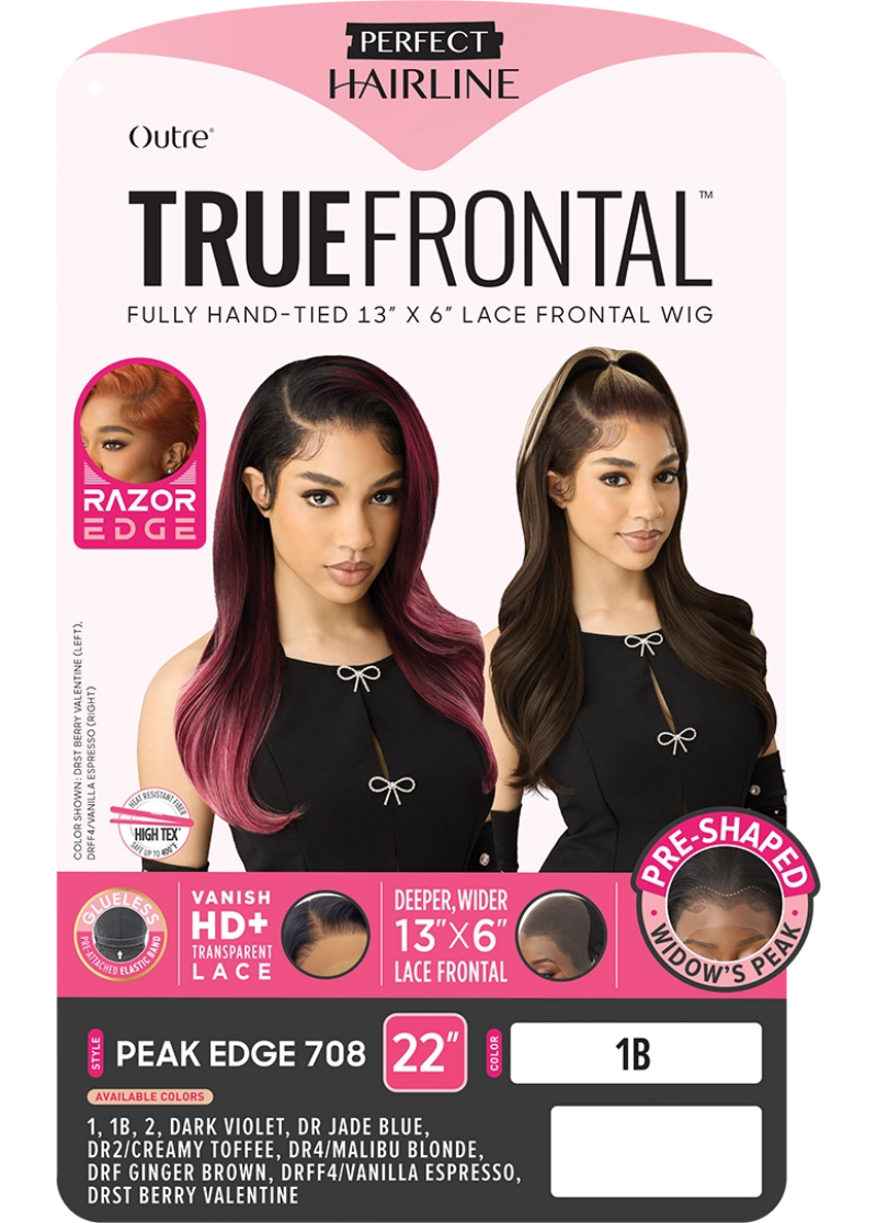 Outre Prefect Hairline True Frontal Glueless 13x6 HD Pre-Shaped Widow's Peak Lace Front Wig PEAK EDGE 708