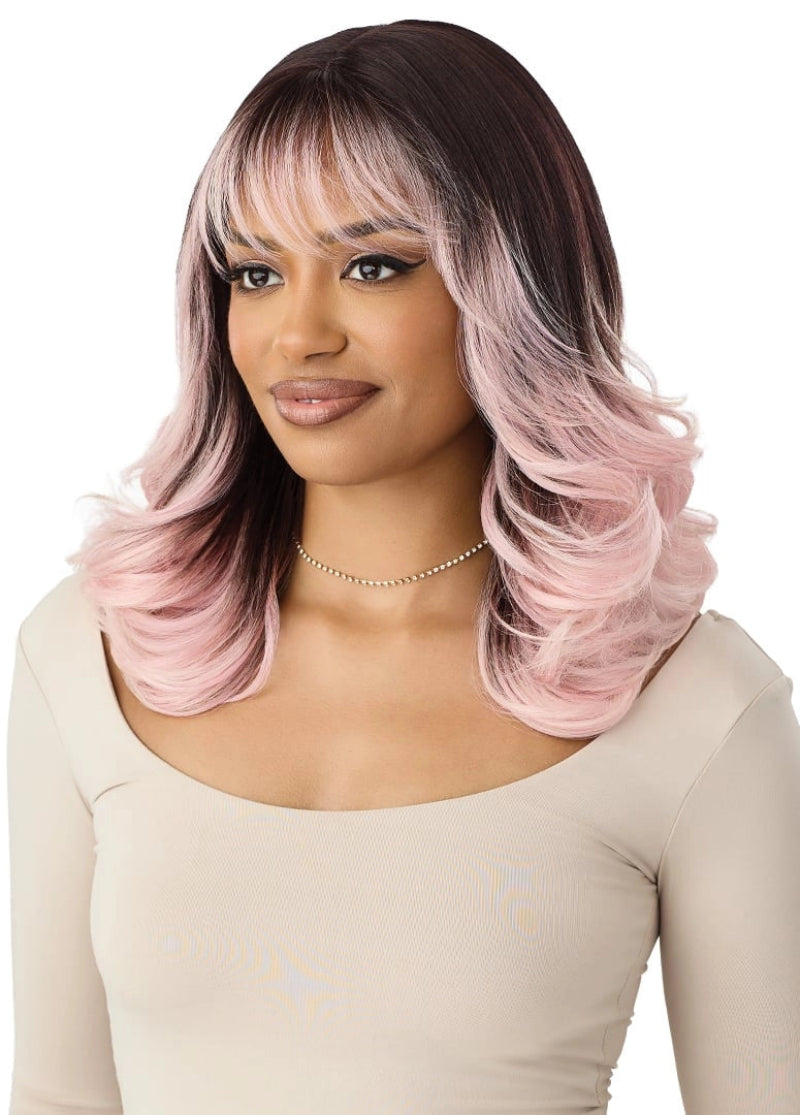 Outre Glueless Pre-Plucked HD Lace Front Part Salon-Styled Bangs Wig DAMALI