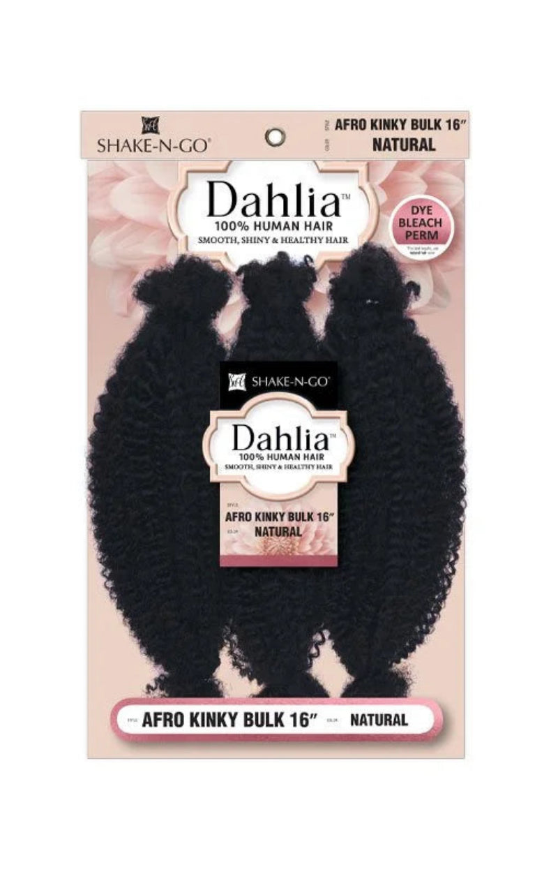 Shake N Go 100% Human Hair Braid AFRO KINKY BULK Dahlia 3 PCS 16"