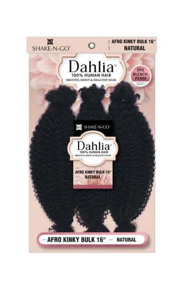 Shake N Go 100% Human Hair Braid AFRO KINKY BULK Dahlia 3 PCS 16"