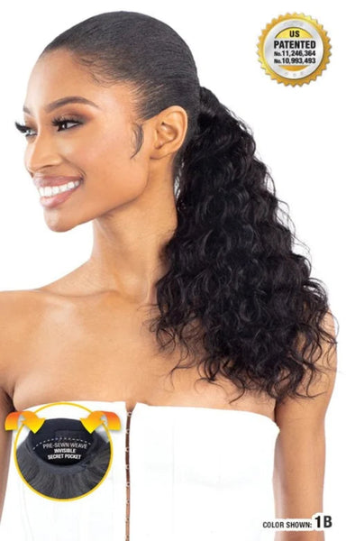Shake N Go Secret Pocket Pony Pro Human Hair Wrap Ponytail DEEP 18"