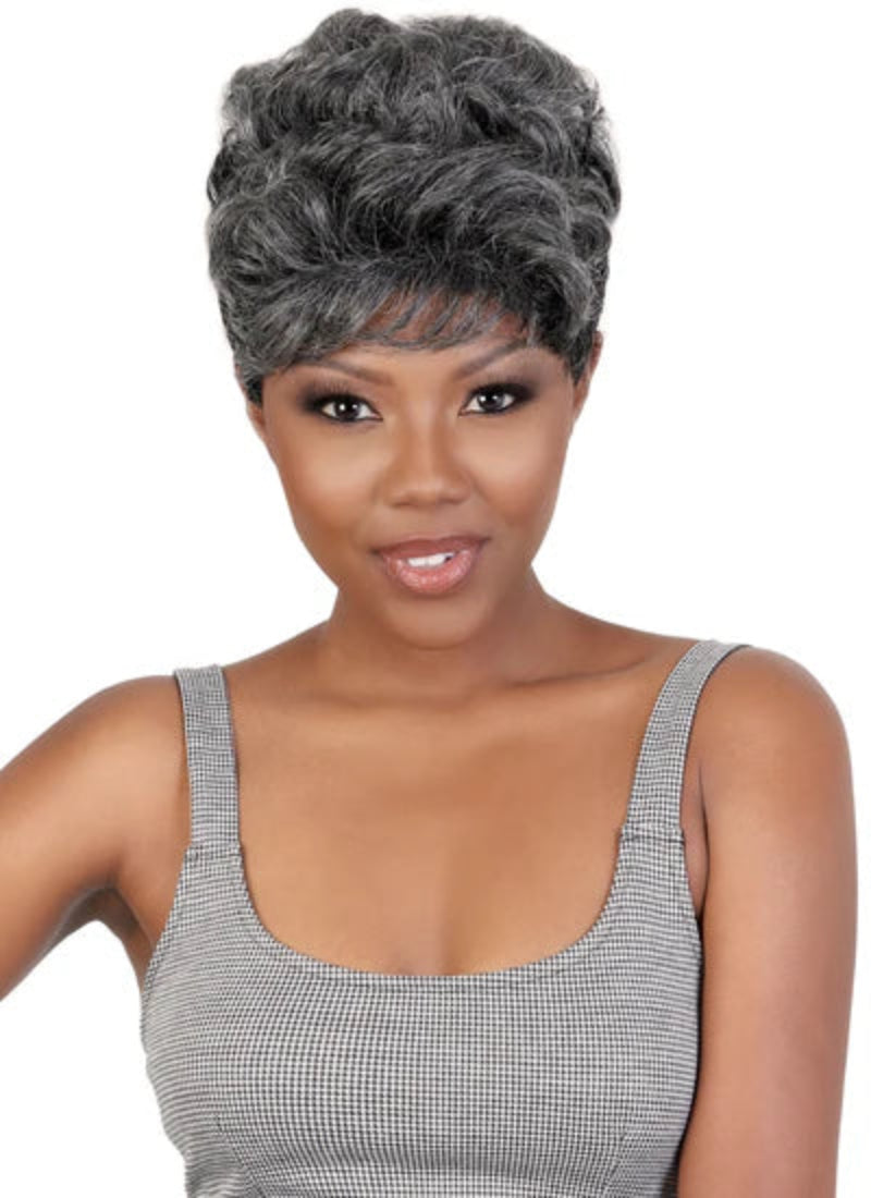 Silver Collection by Motown Tress 100% Human Hair Full Wig SVH.MAKI