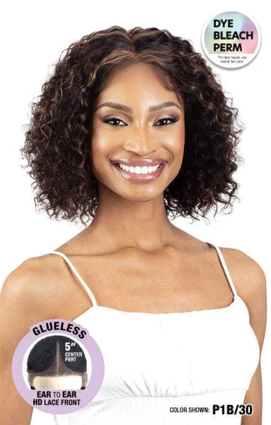 Shake N Go Glossy 100% Virgin Remy Hair Glueless HD Lace Front Wig DEEP 12"