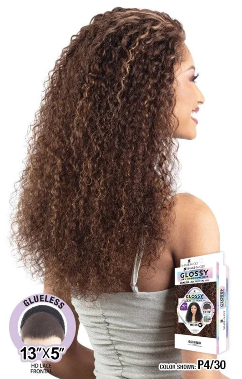 Shake N Go Glossy 100% Virgin Remy Hair Glueless 13x5 HD Lace Frontal Wig WATER 22"