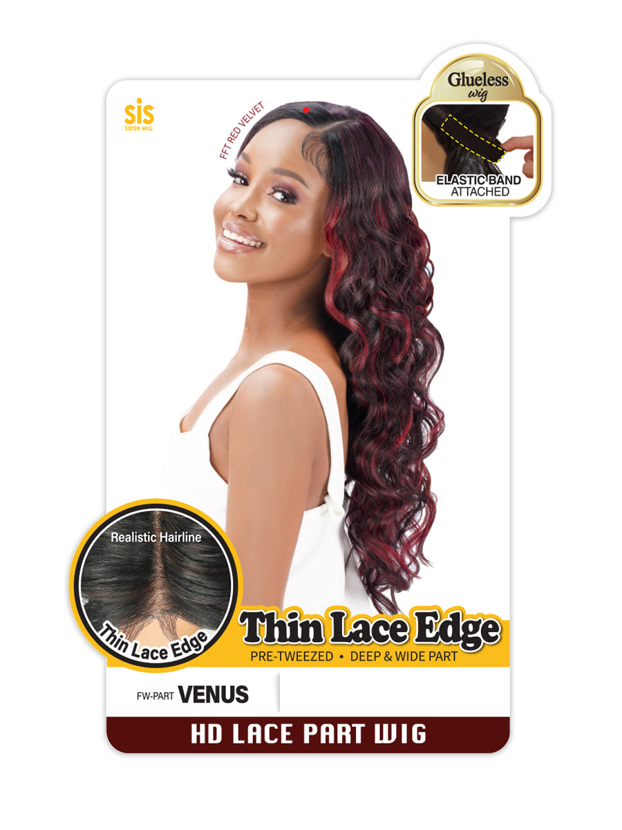 Zury Sis Glueless Thin Lace Edge Pre-Tweezed HD Lace Part Wig VENUS