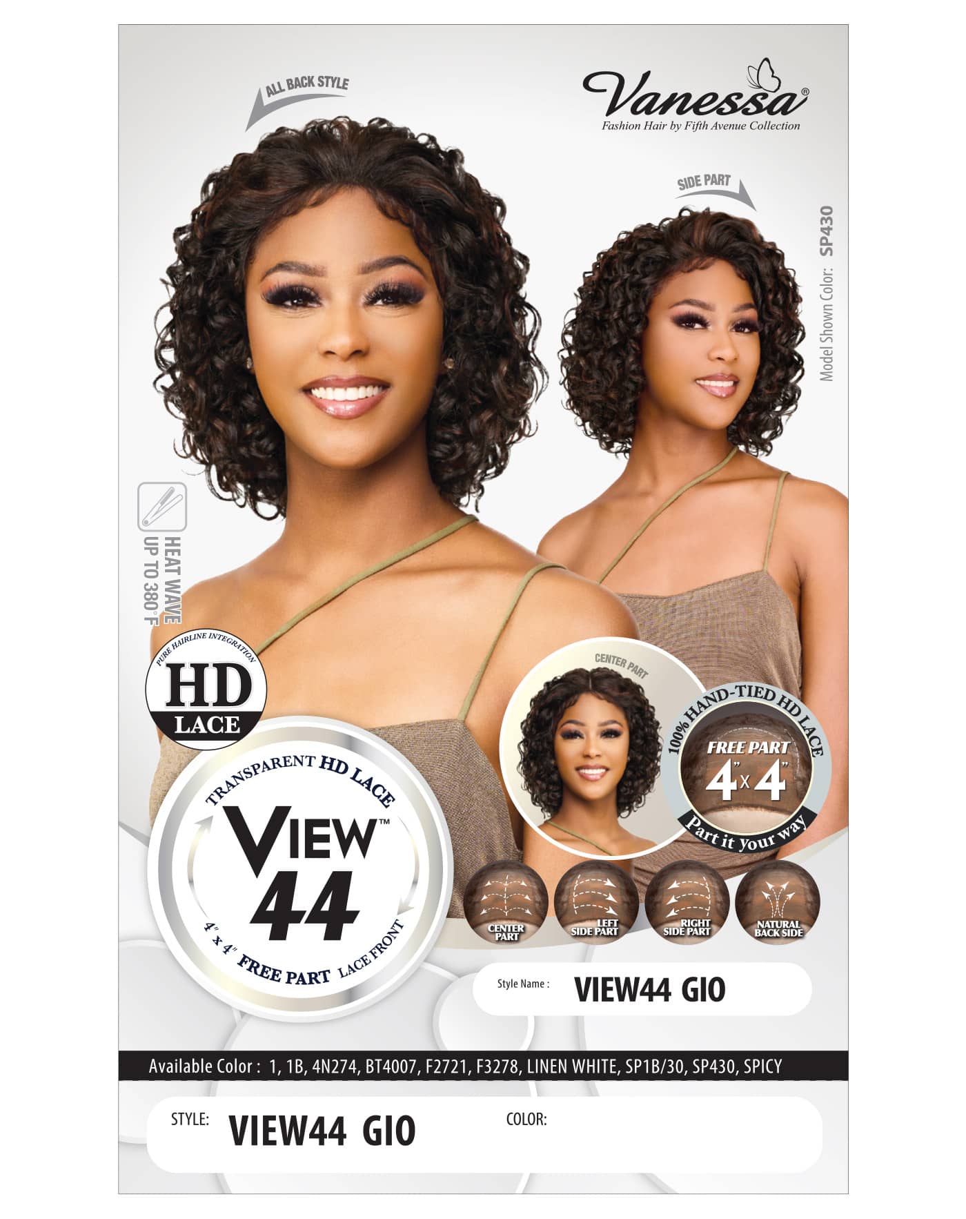 Vanessa View 44 Synthetic Hair 4X4 HD Lace Front Wig VIEW44 GIO