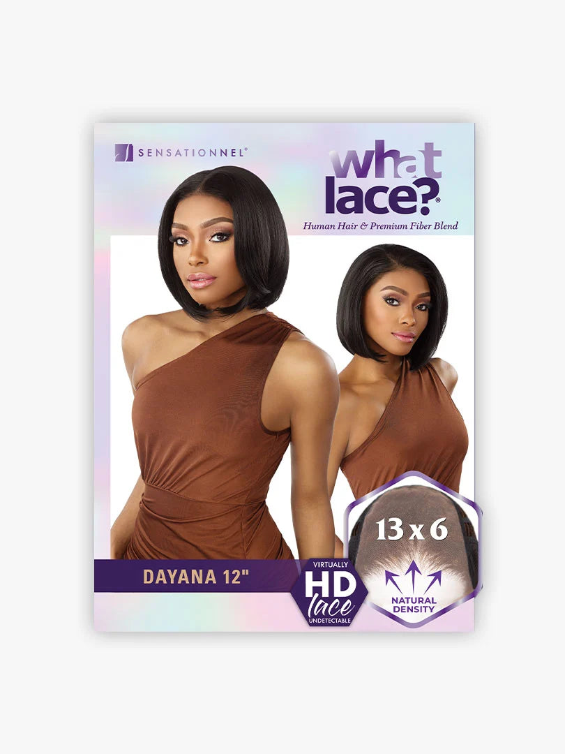 Sensationnel What Lace Human Hair Blend Front Wig 13" X 6" DAYANA 12"