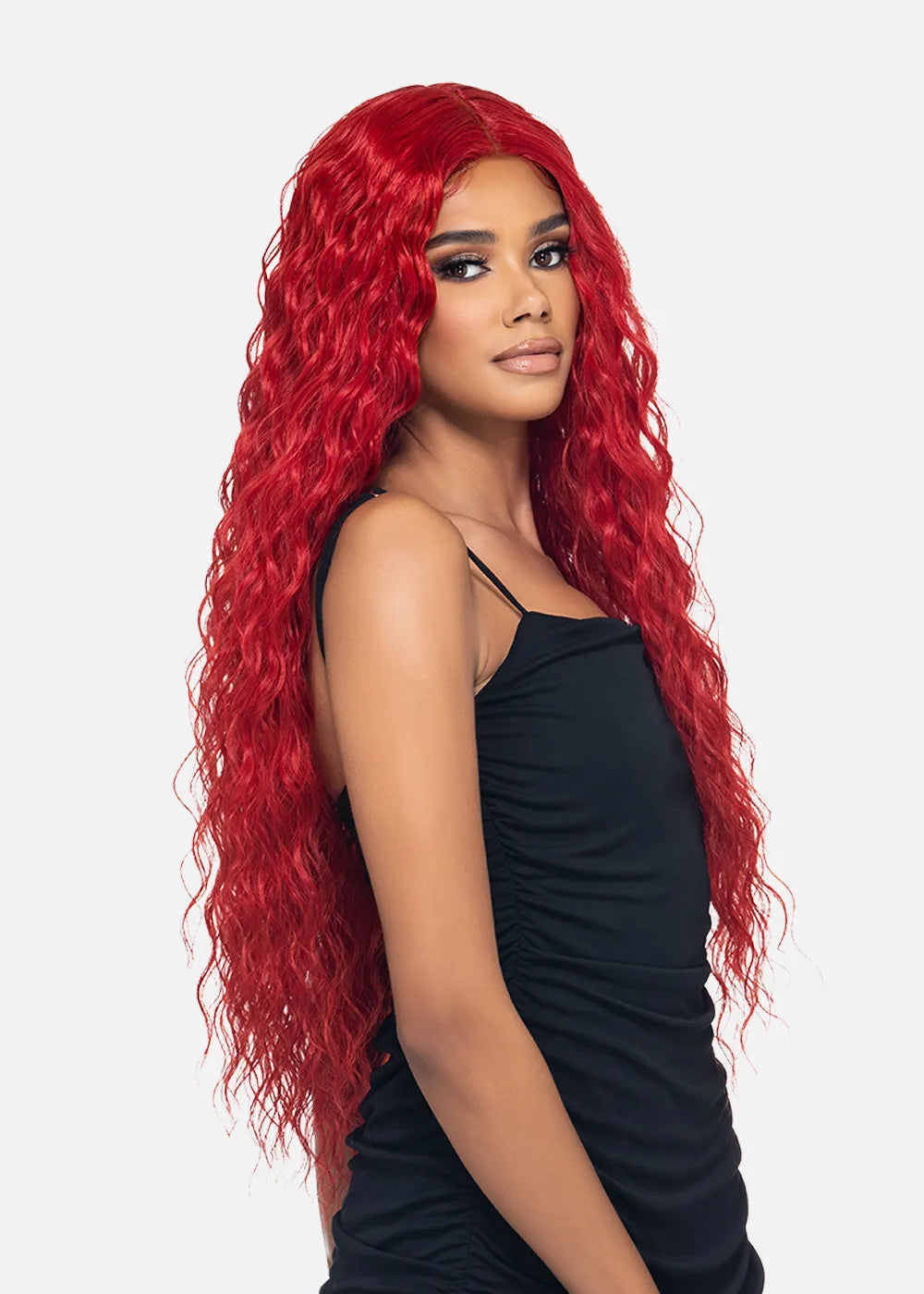 Vivica Fox Human Hair Blend 30″ Deep Wave W/Invincible Centre Part Lace Front Wig WNB-4