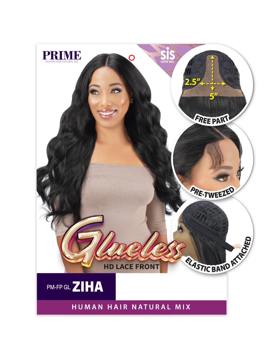 Zury Sis Prime Glueless Human Hair Blend Free-Part HD Lace Front Wig ZIHA