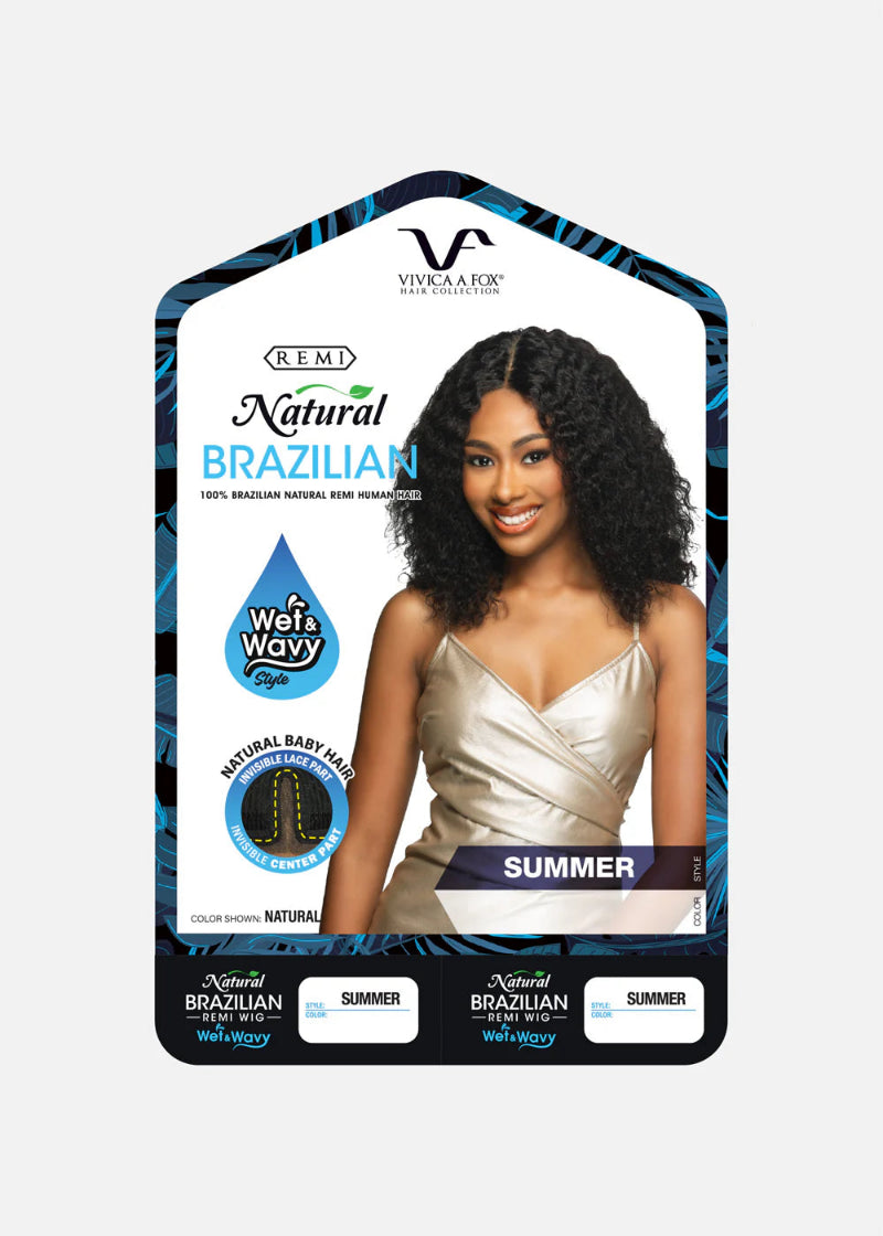 Vivica A Fox Natural Brazilian 100% Unprocessed Remi Human Hair 3.5" HD Deep Lace Part Wig WET & WAVY SUMMER