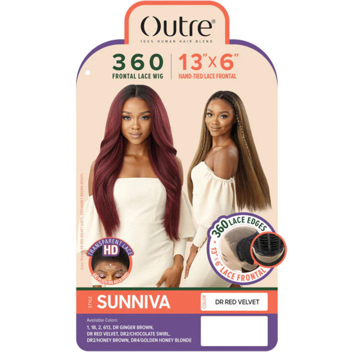 Outre 360 Frontal Lace 100% Human Hair Blend 13X6 HD Lace Front Wig SUNNIVA (discount applied)