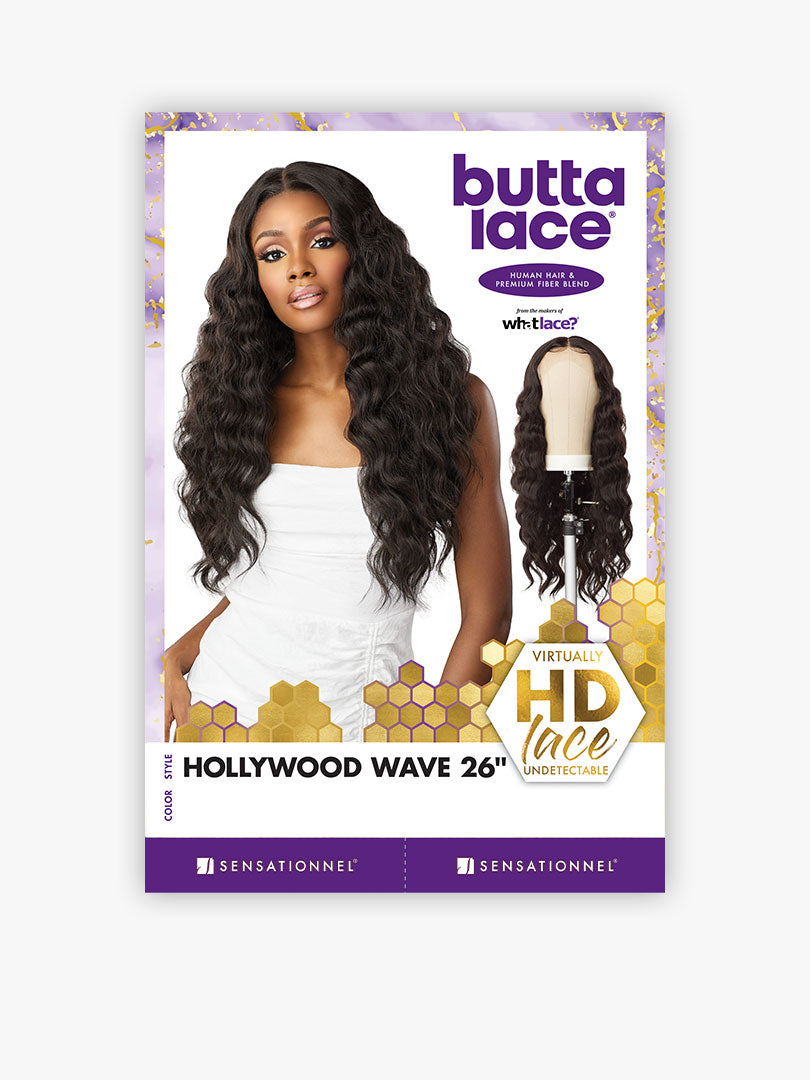 Sensationnel Human Hair Blend Butta HD Lace Front Wig HOLLYWOOD WAVE 26