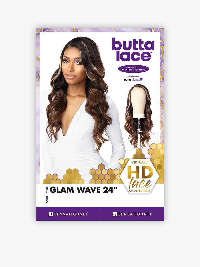 Sensationnel Human Hair Blend Butta HD Lace Front Wig GLAM WAVE 24