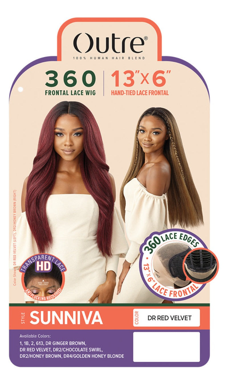Outre 360 Frontal Lace 100% Human Hair Blend 13X6 HD Lace Front Wig SUNNIVA
