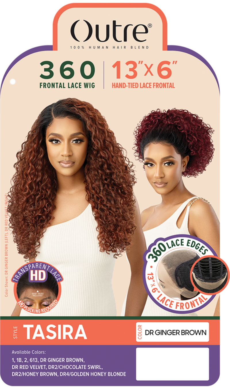 Outre 100% Human Hair Blend 13x6 HD 360 Lace Frontal Wig TASIRA