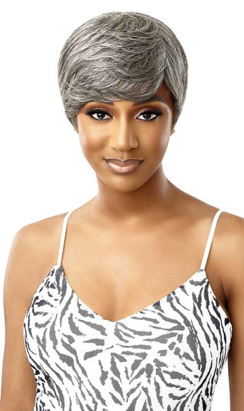 Outre Fab & Fly Gray Glamour 100% Human Hair Full Wig ASHA
