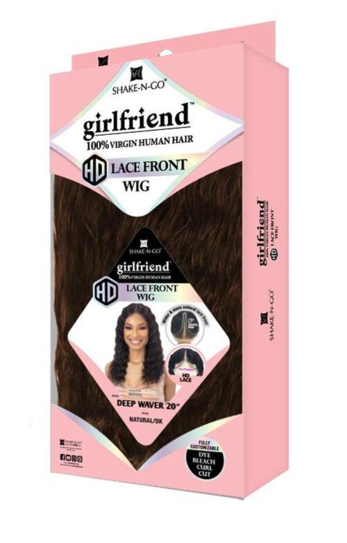 Shake n go Girlfriend 100% Virgin Human Hair HD Lace Front Wig DEEP WAVER 20"