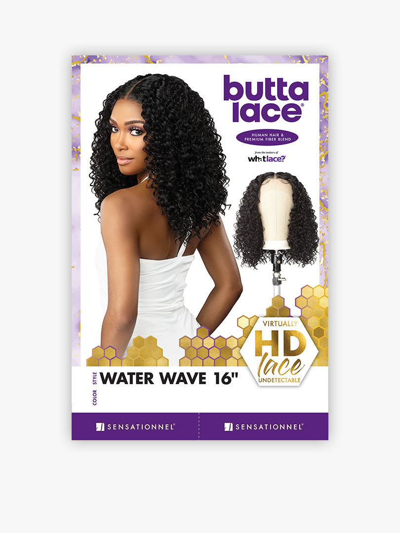 Sensationnel Human Hair Blend Butta HD Lace Front Wig WATER WAVE 16
