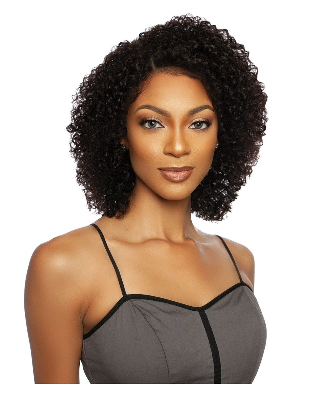 Mane Concept Trill 100% Human Hair HD Lace Front Wig JERRY CURL 14"